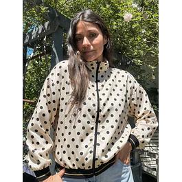 Campera Rompeviento Lunares Negros