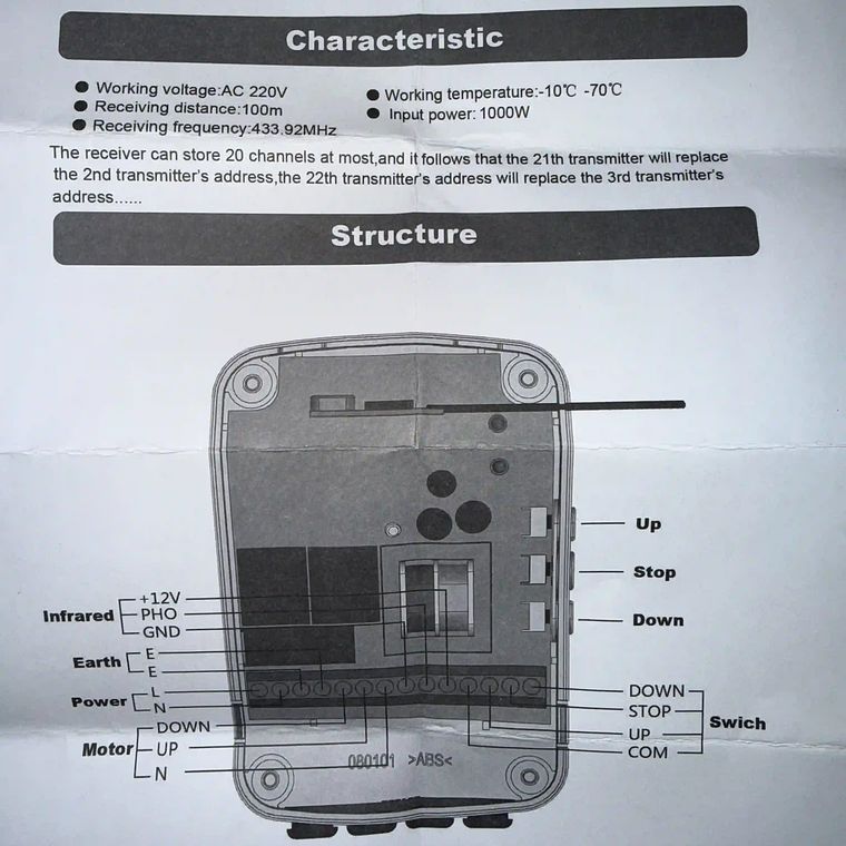 Central Con 2 Controles Para Motor Central Cortina Metálica 3
