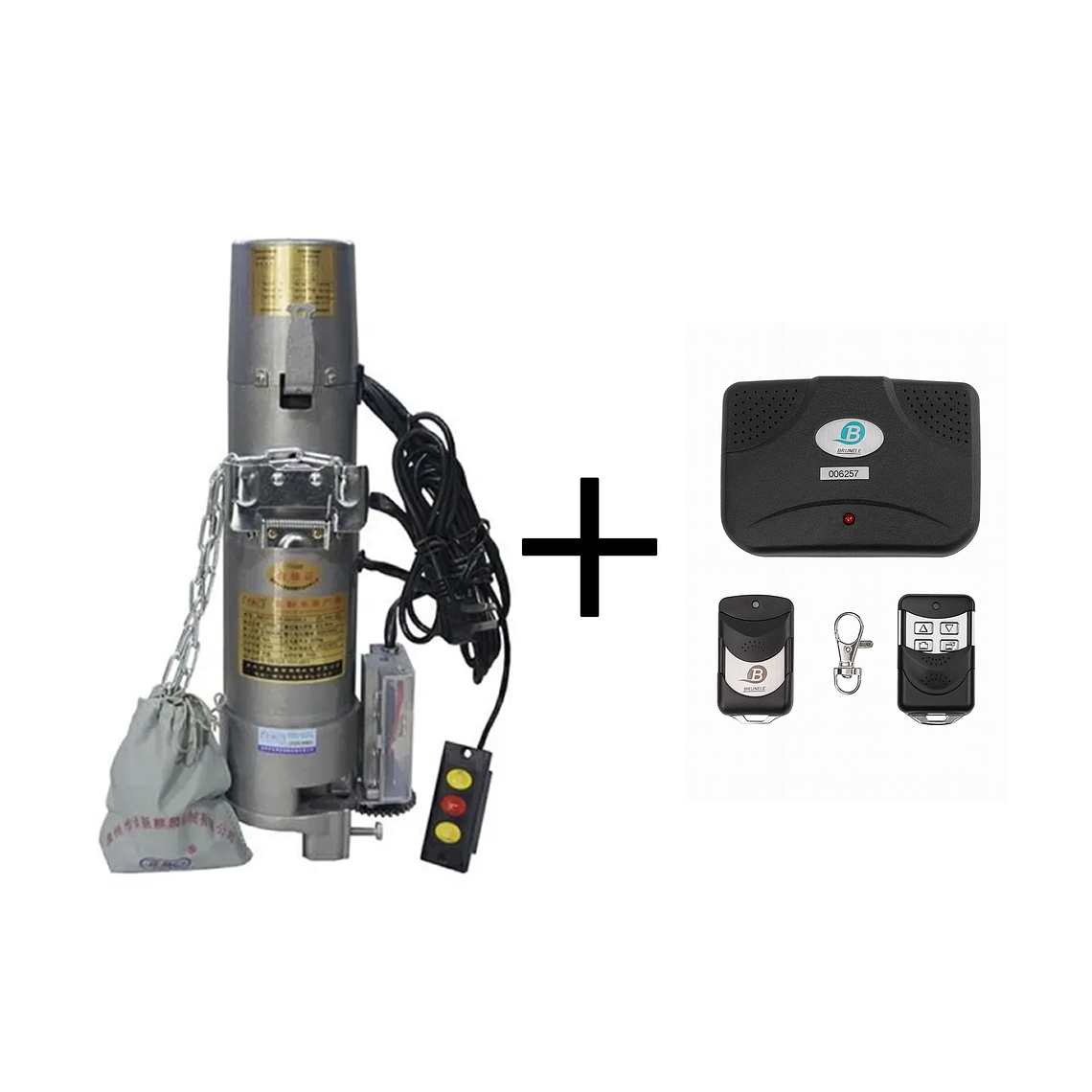 KIT Motor Lateral 1000 Kilos Cortina Metálica + central con dos controles 1