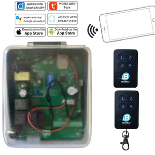 Central de Comando Domótica para Motor Lateral de Cortina Metálica + 2 Controles Remotos