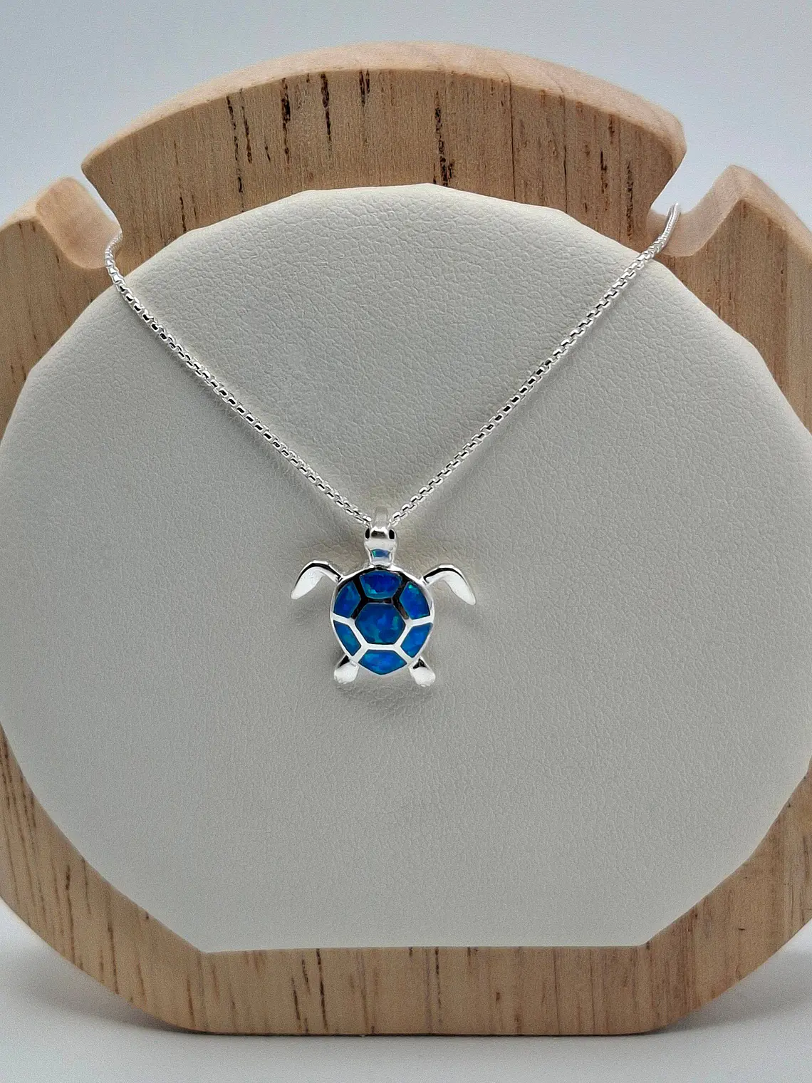 Collar Tortuga con piedra azul 1