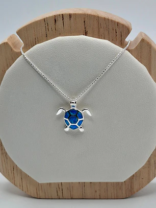 Collar Tortuga con piedra azul