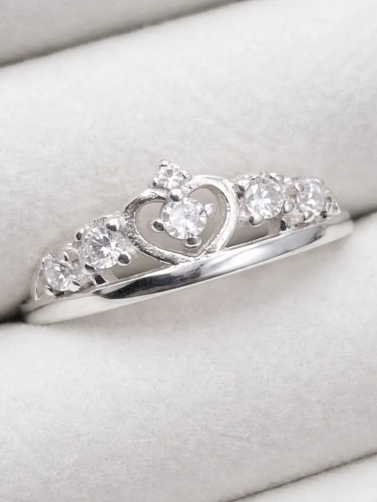 Anillo Corazón luminoso con circones 1