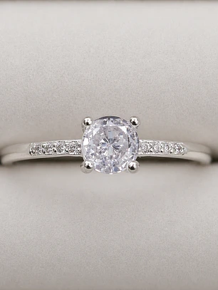Anillo Solitario corte redondo