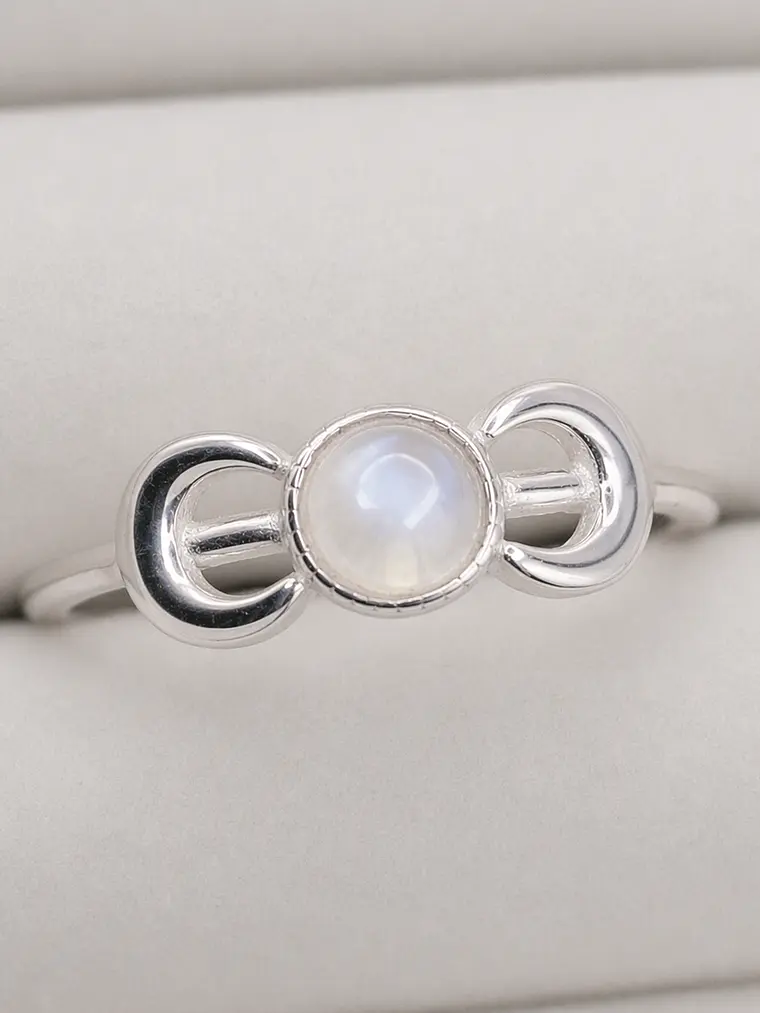 Anillo Lunas con piedra luna 1