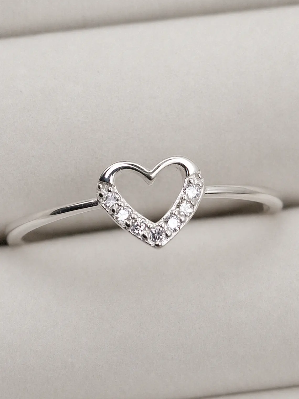 Anillo Corazón con destellos 1