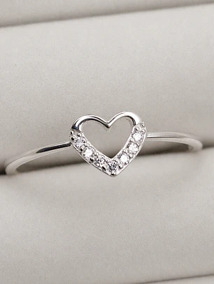 Anillo Corazón con destellos