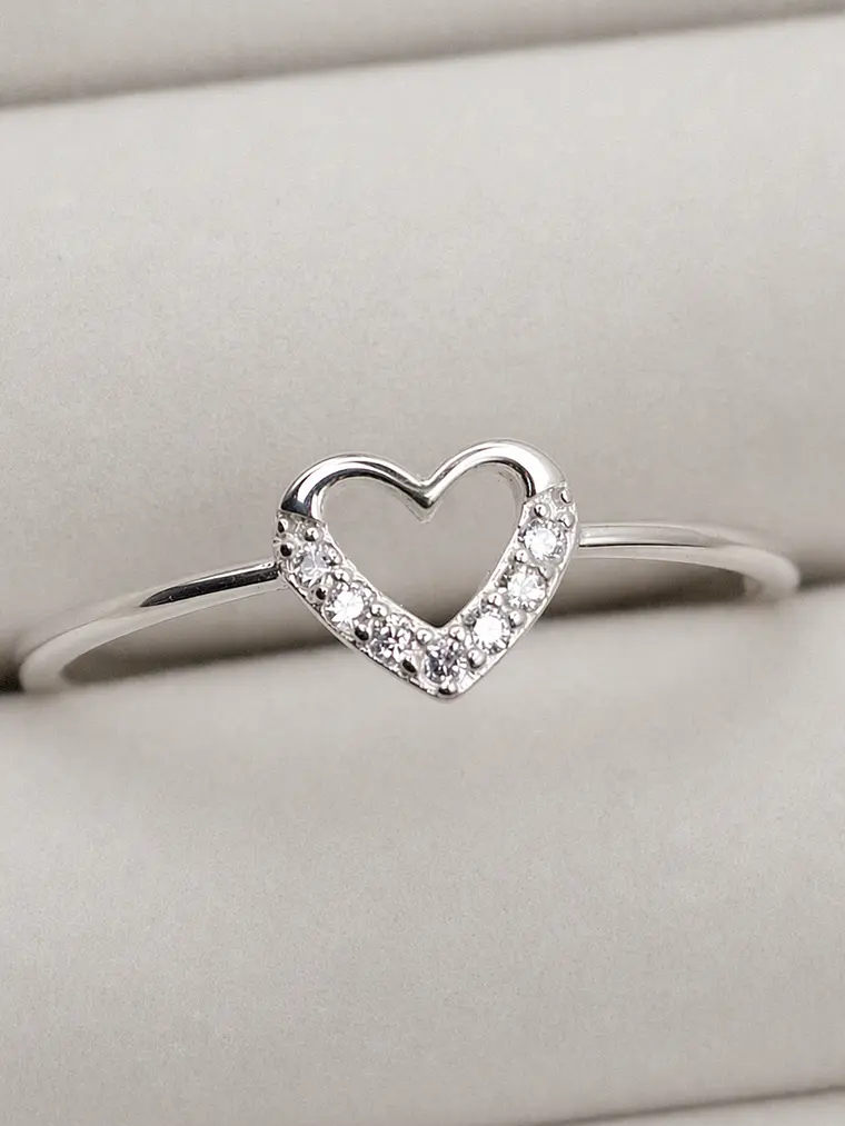 Anillo Corazón con destellos 1