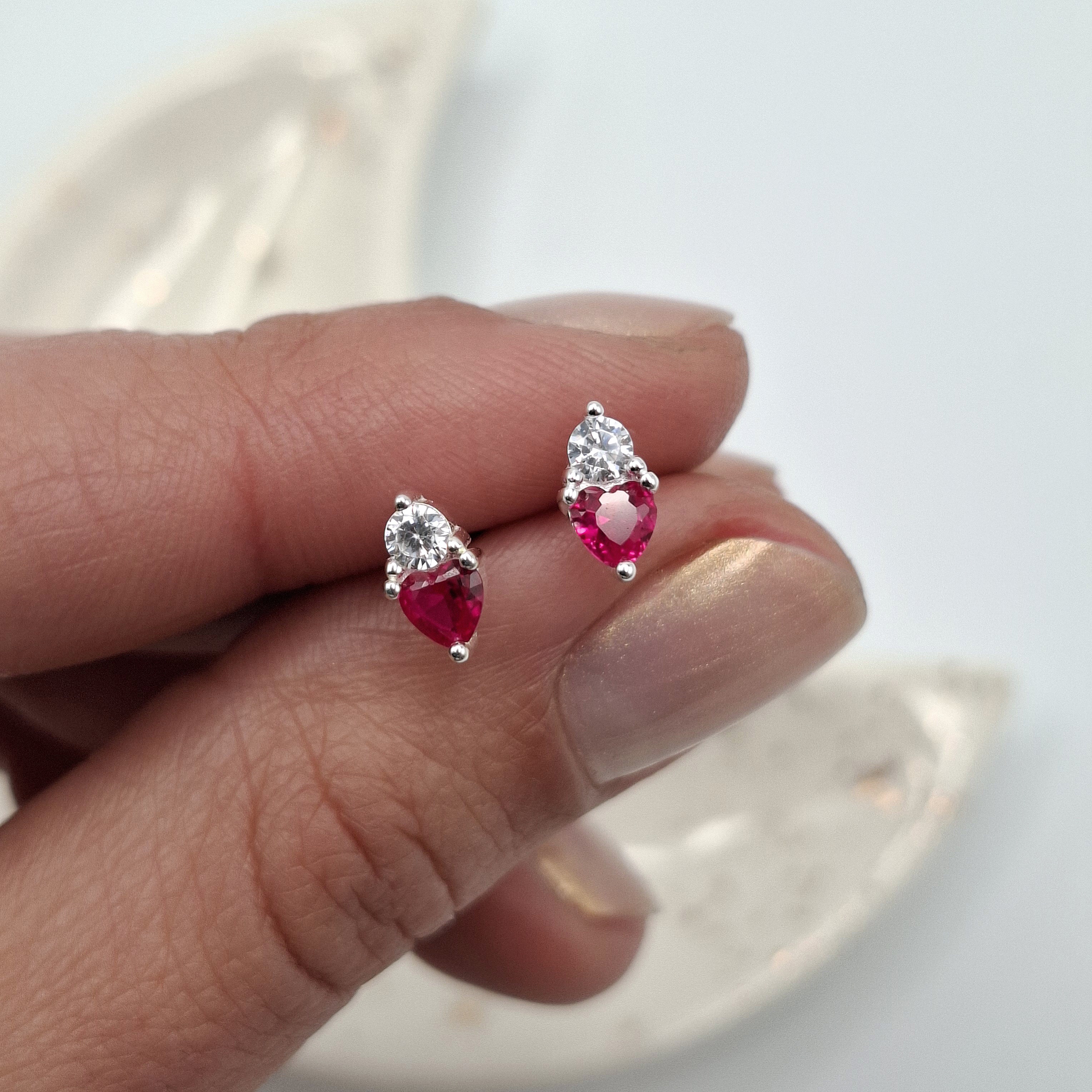 Aros Corazón Rubí