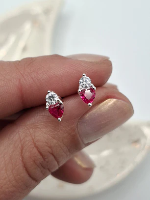 Aros Corazón Rubí