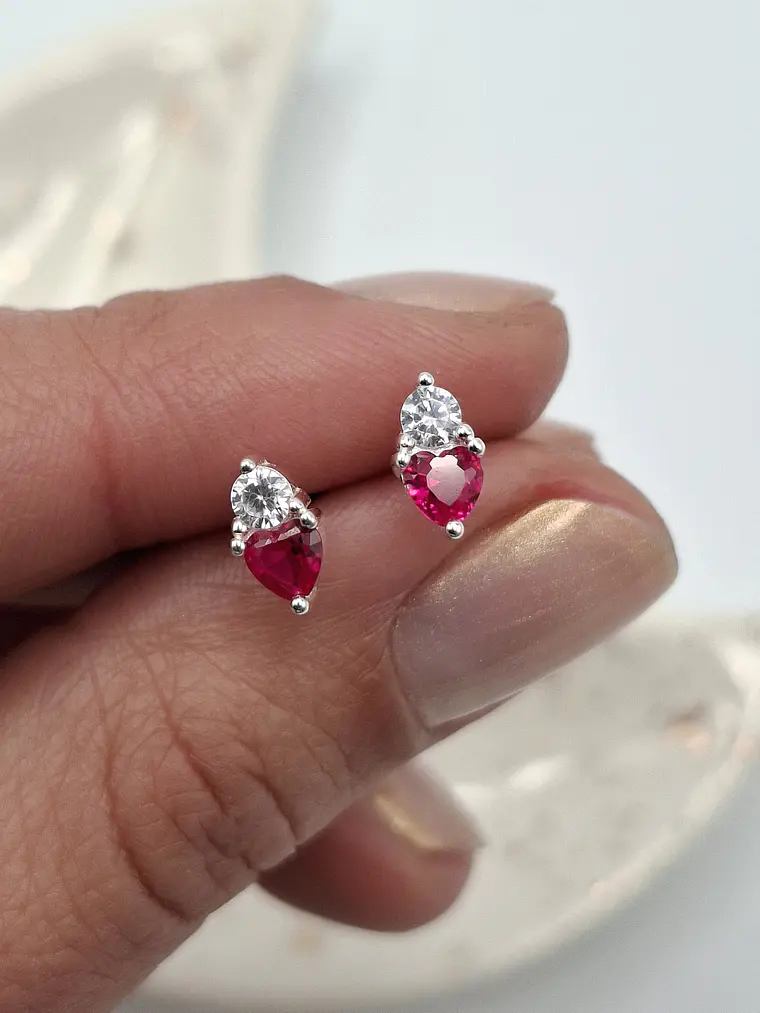 Aros Corazón Rubí 1