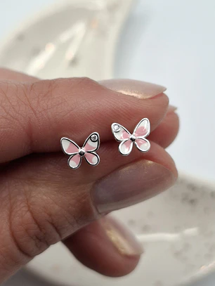 Aros Mariposa Rosa