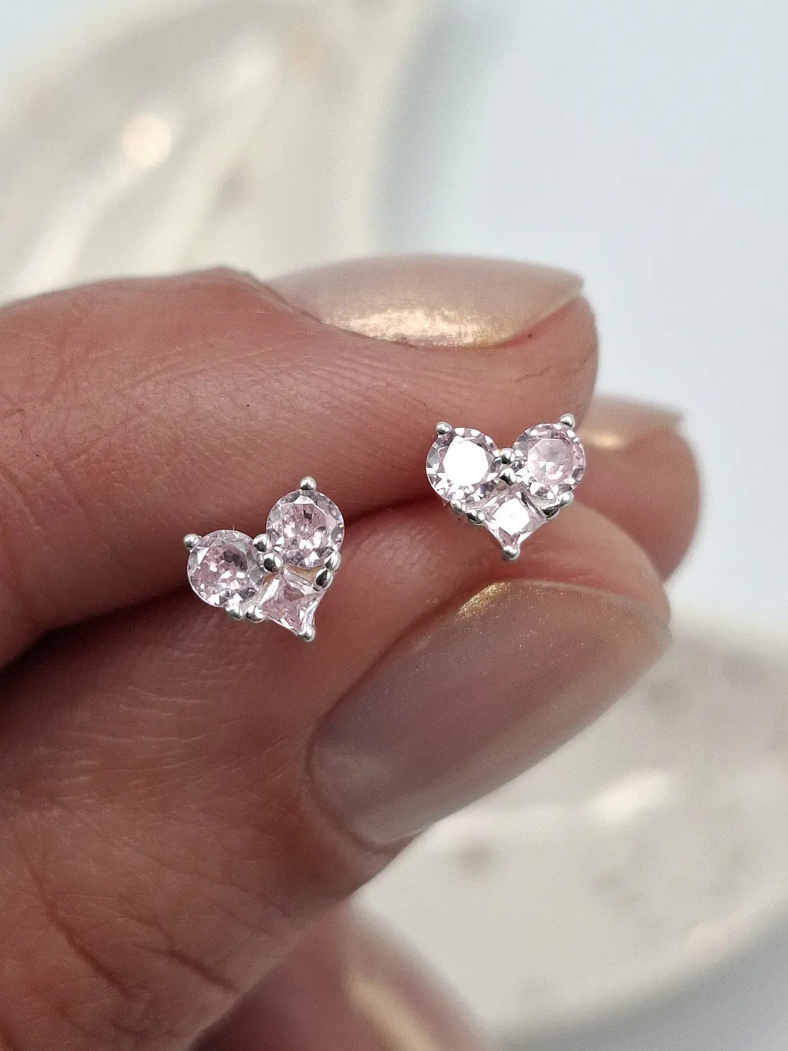 Aros Corazón Rosa 1