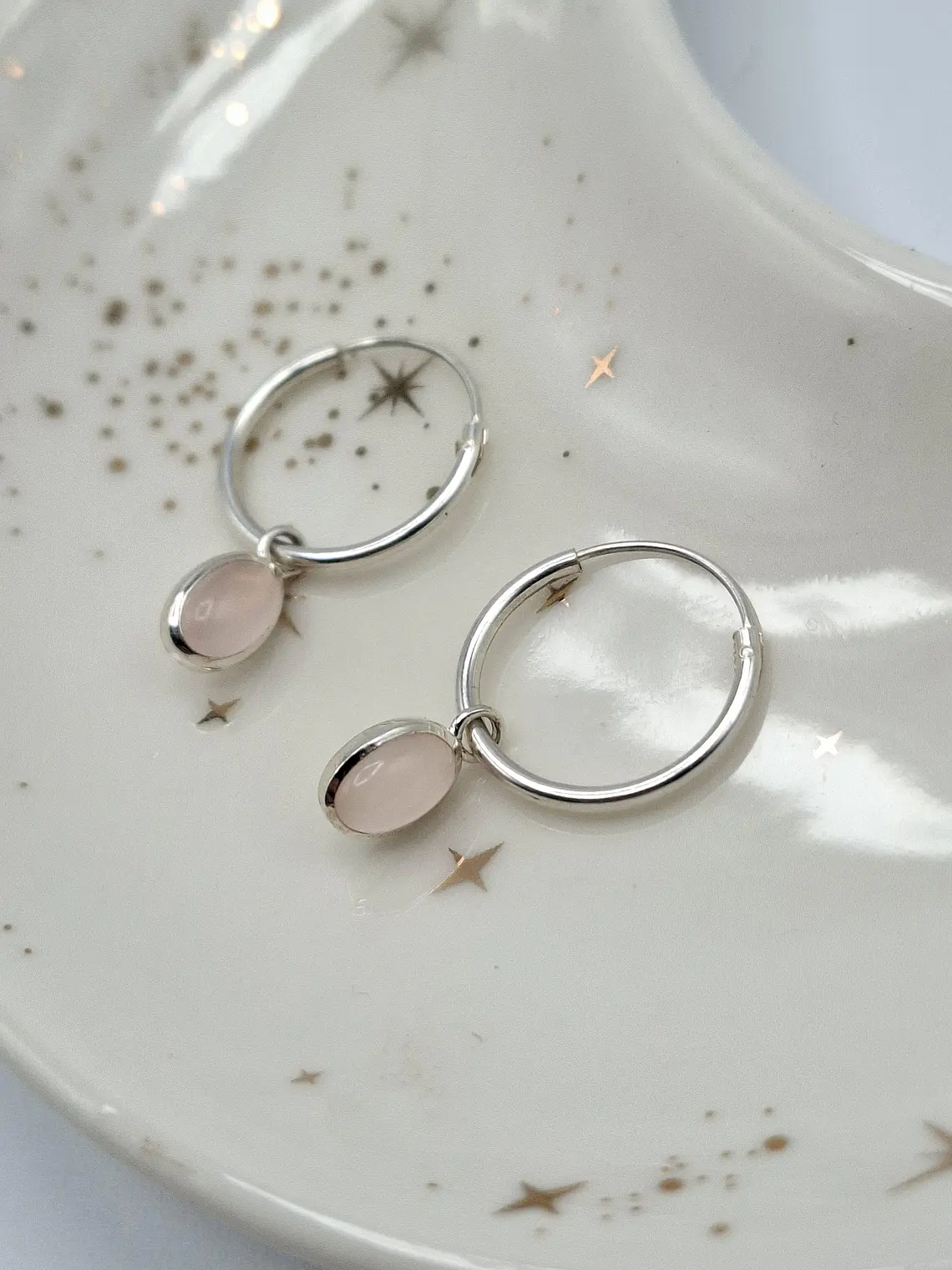 Argollas Cuarzo Rosa 2