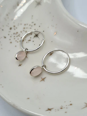Argollas Cuarzo Rosa