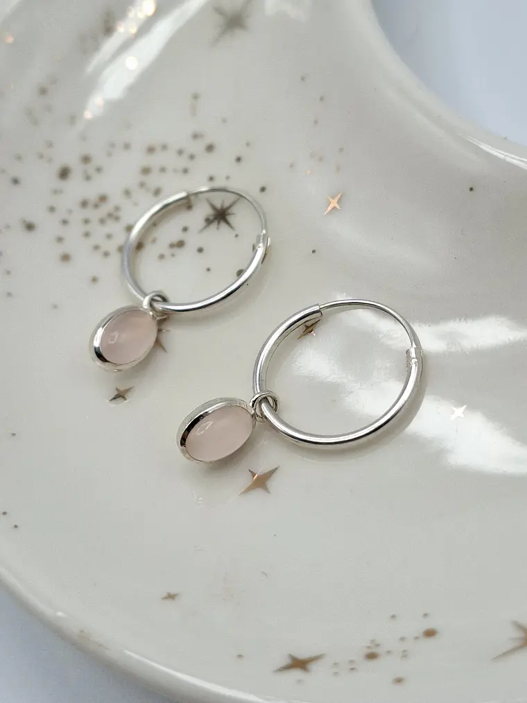 Argollas Cuarzo Rosa 2