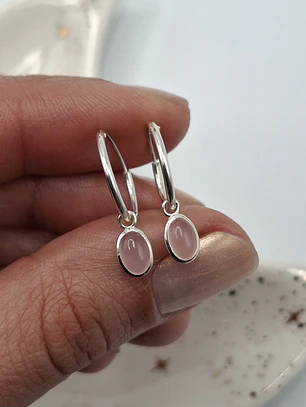 Argollas Cuarzo Rosa