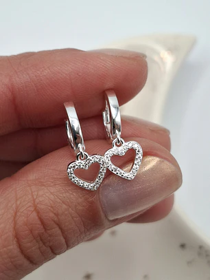 Argollas Huggie Corazón Destellos