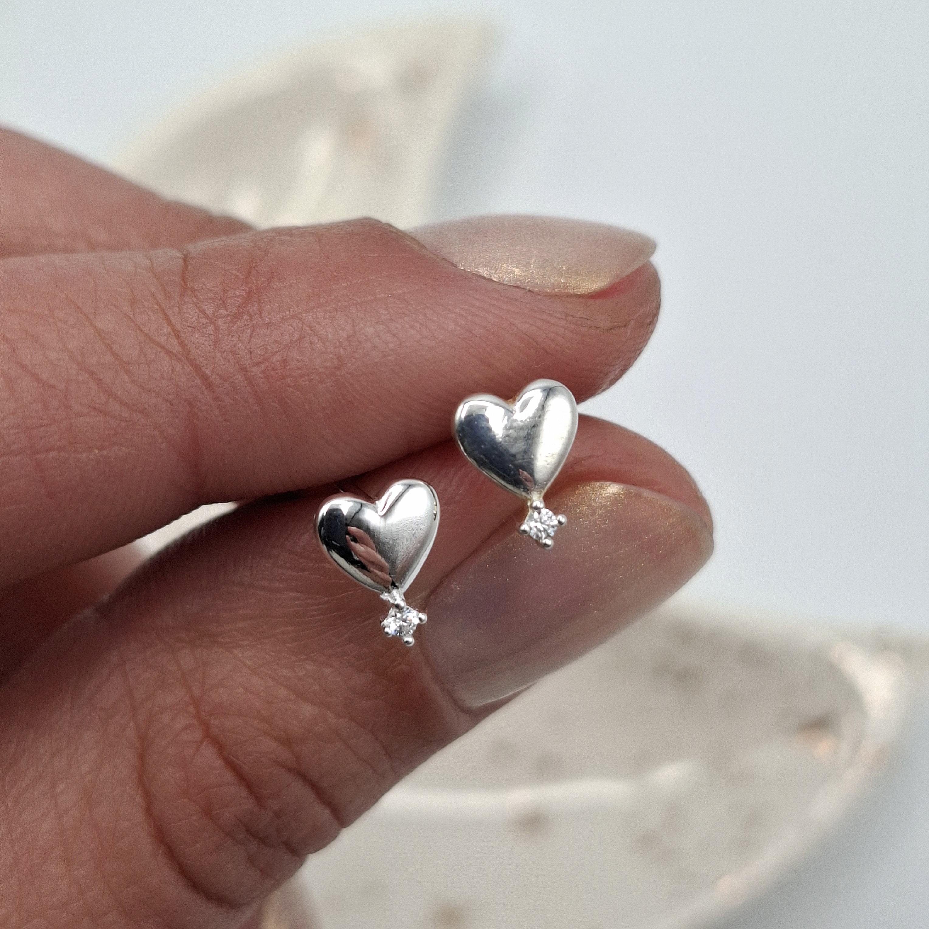 Aros Corazón Destello con Tope