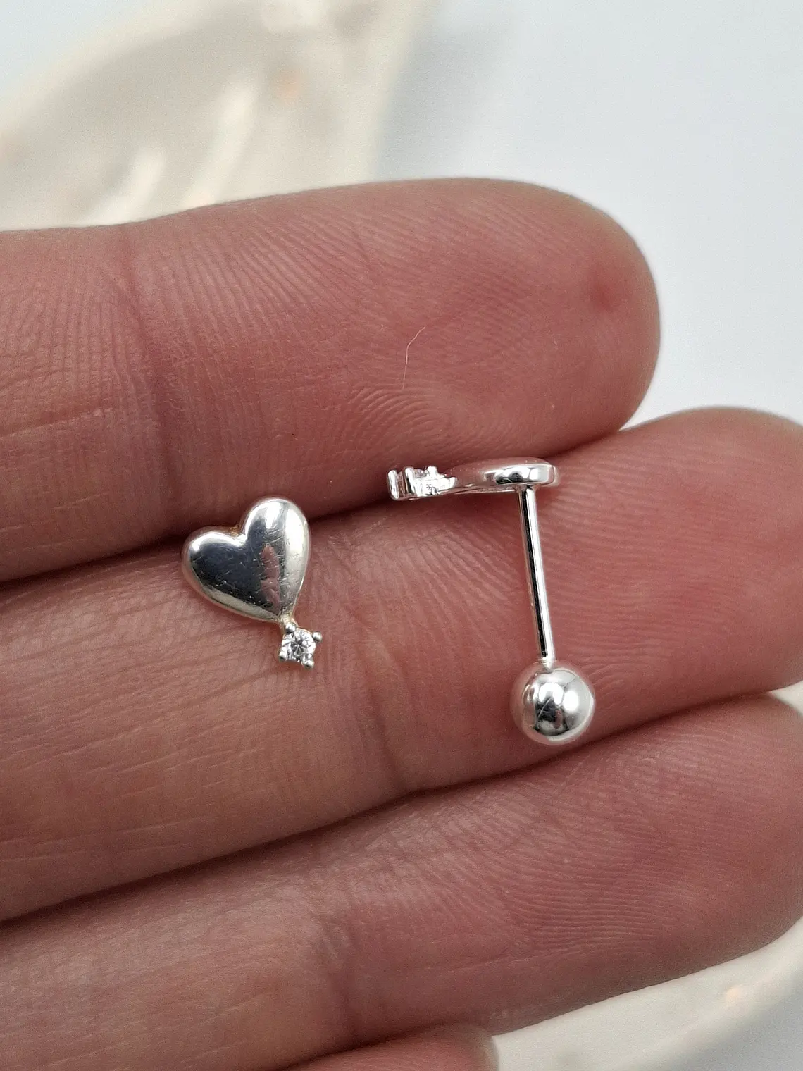 Aros Corazón Destello con Tope 2
