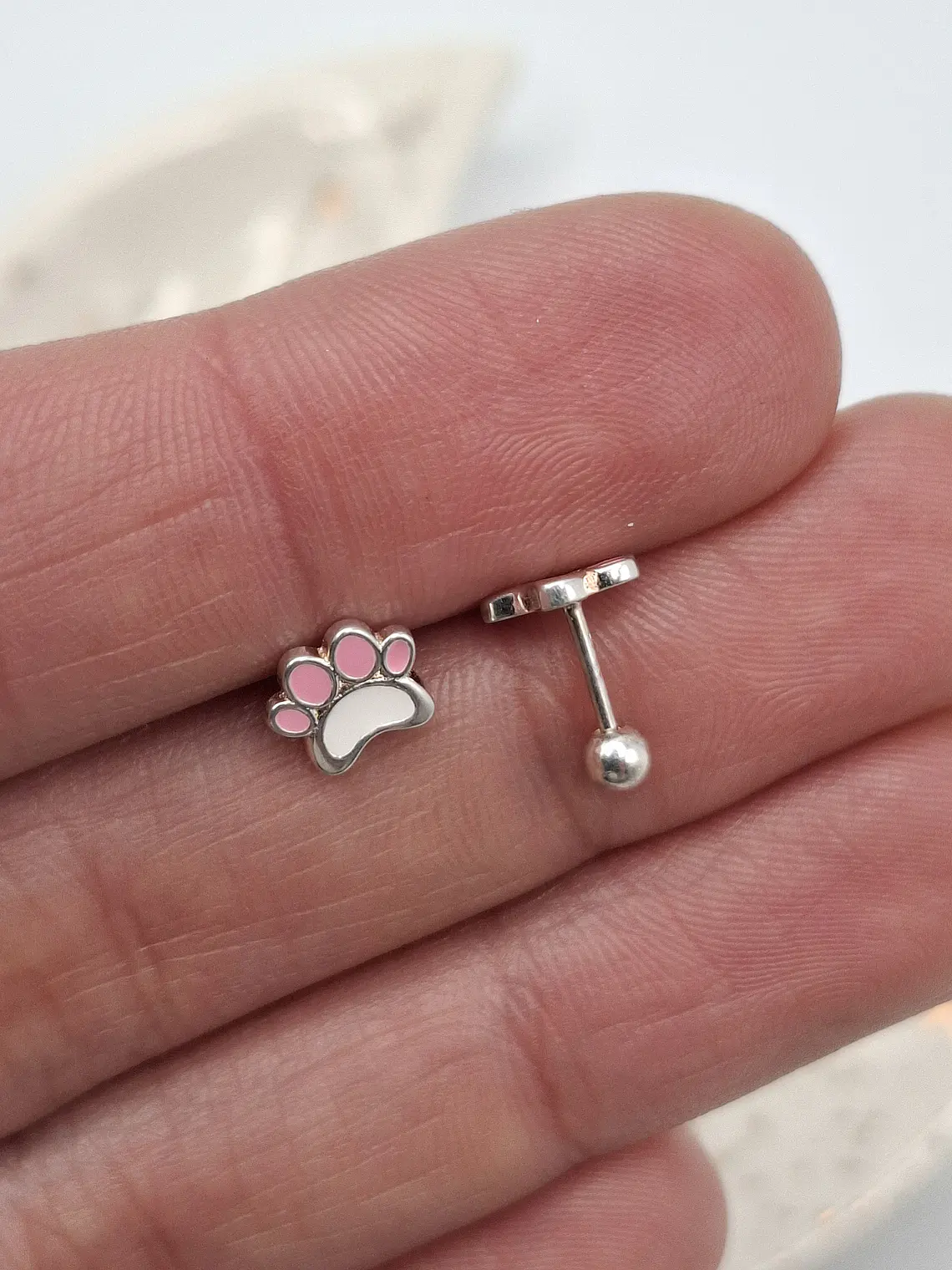 Aros Mini Huellas Rosadas 2