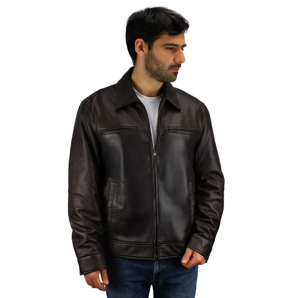 Bruno Ferrini Casaca de cuero para caballero LAPO 1