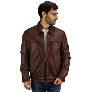 Bruno Ferrini Casaca de cuero para caballero CESAR