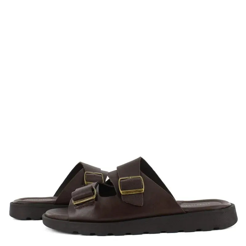 Bruno Ferrini Sandalia de cuero para caballero GIU12302 4