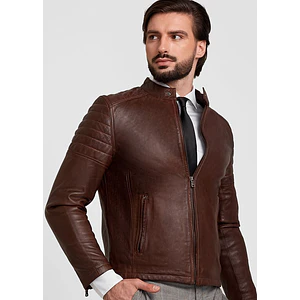 Modern CASACA DE CUERO ESTILO MOTERA