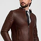 Modern CASACA DE CUERO ESTILO MOTERA - Miniatura 1