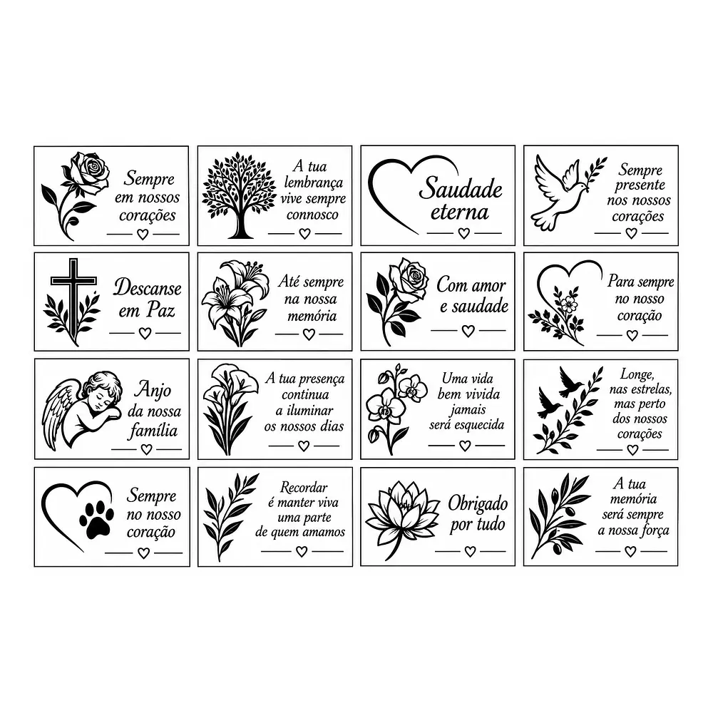 PLACA 25 X 20 CM - VÁRIAS CORES E MENSAGENS - EXCLUSIVO ÉPOCA FINADOS 2026