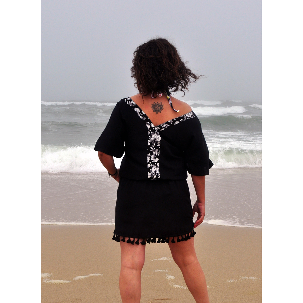 Vestido Praia em Viscose Preto