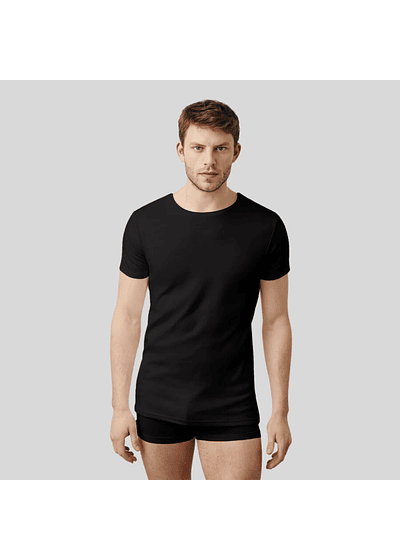 2 camiseta interior para homem | Camisola sem costuras | Preto