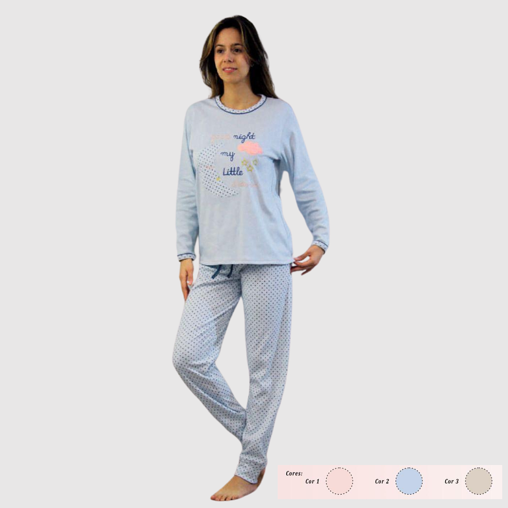 Pijama de Senhora Algodão Lua