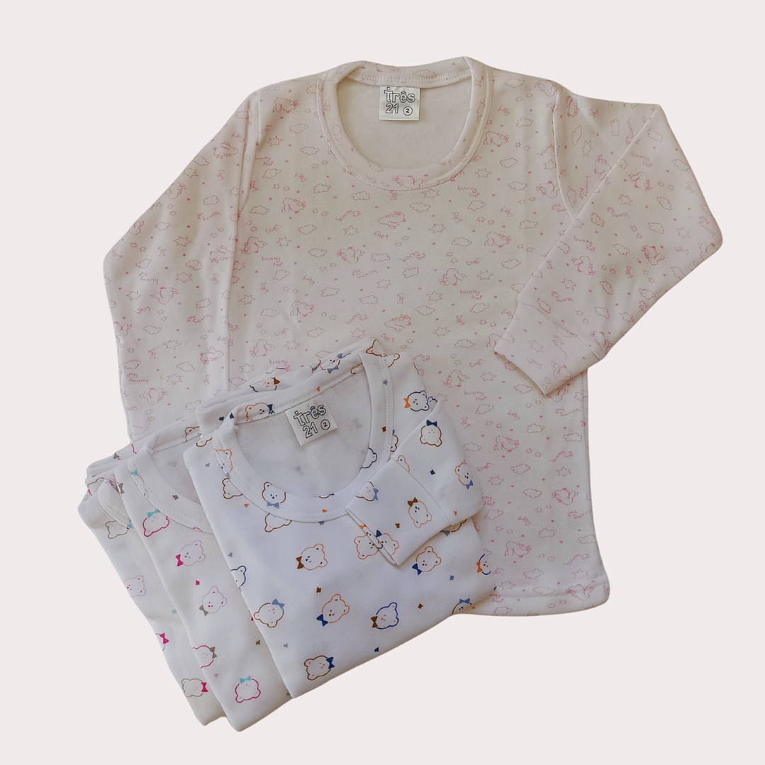 Pack 4 Camisolas Interiores Criança Cardada Tam: 2 1