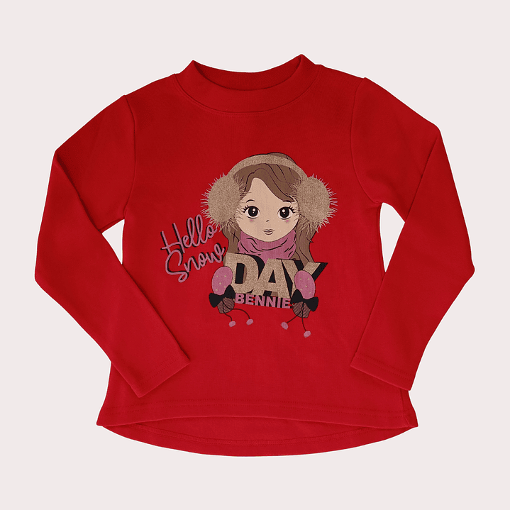 Camisola Algodão Cardado Hello Snow Tam: 6A 1