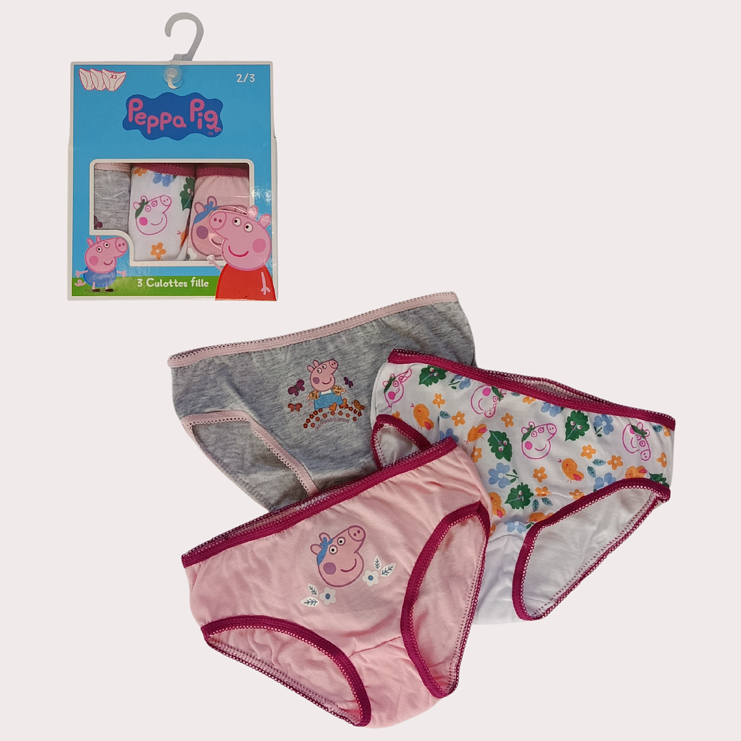 Cueca Criança Pack 3 Tam: 2-3A Peppa Pig 1