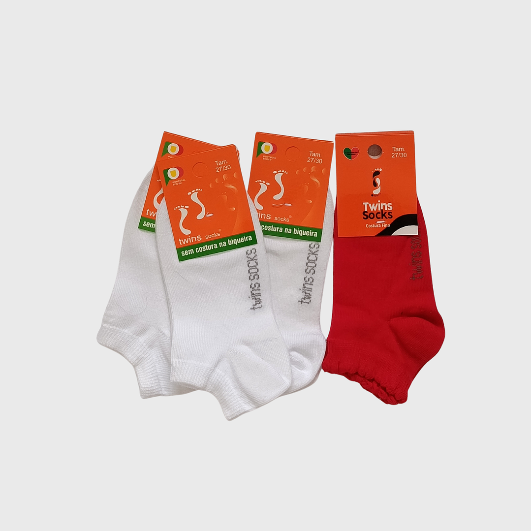 Pack 4 Soquetes Algodão Tam: 27-30 Criança 1