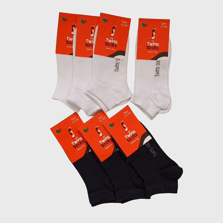 Pack 7 Soquetes Algodão Tam: 31-34 Criança 1