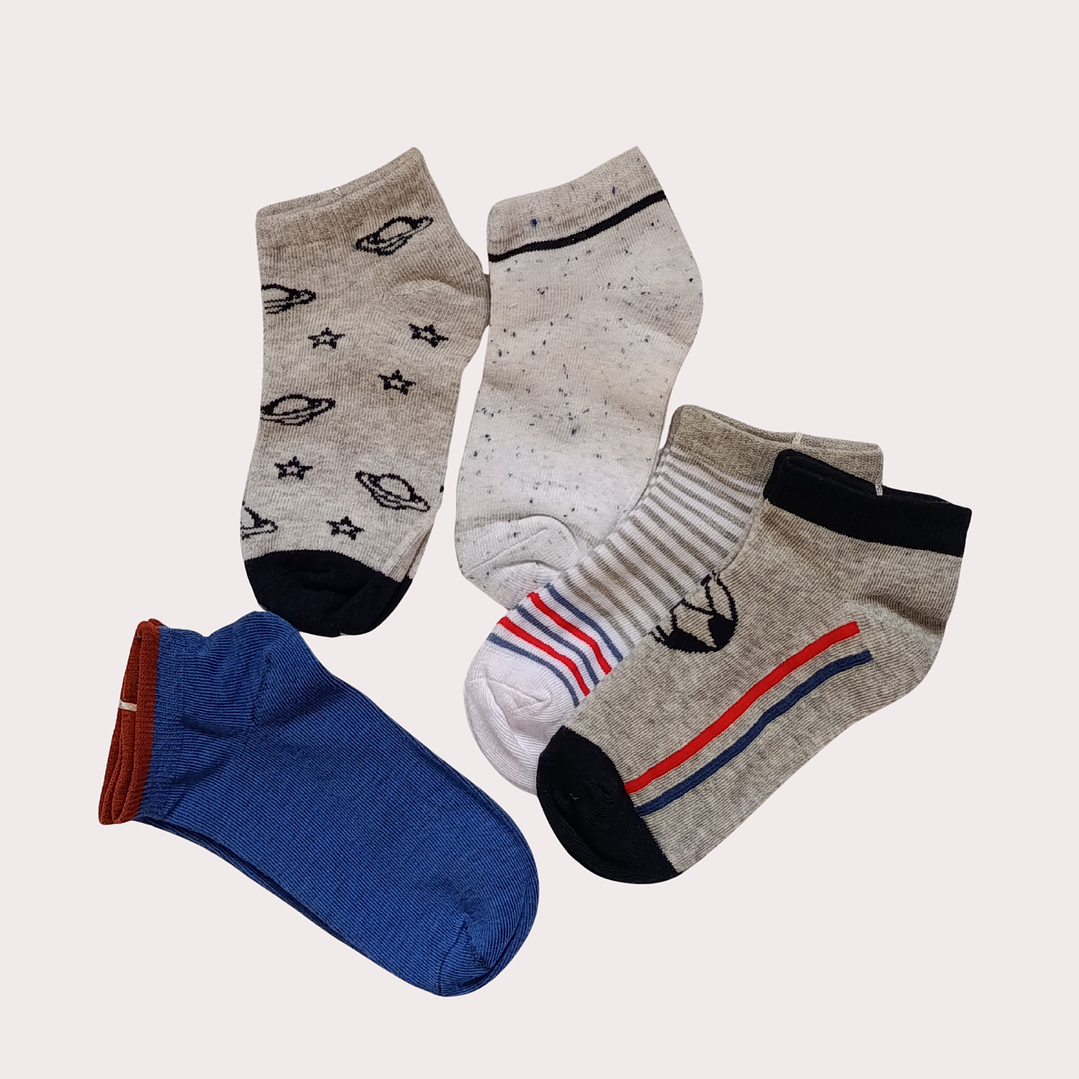 Pack 5 Soquetes Algodão Tam: 29-31 Criança 1