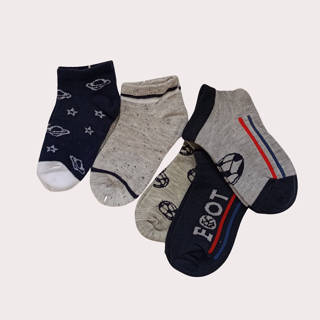 Pack 5 Soquetes Algodão Tam: 26-28 Criança 1