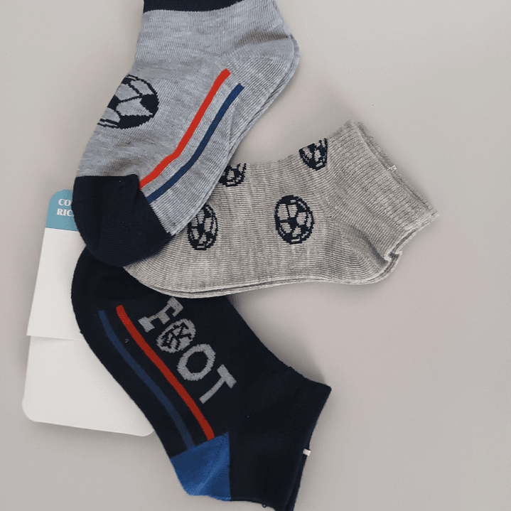 Pack 5 Soquetes Algodão Tam: 26-28 Criança 3