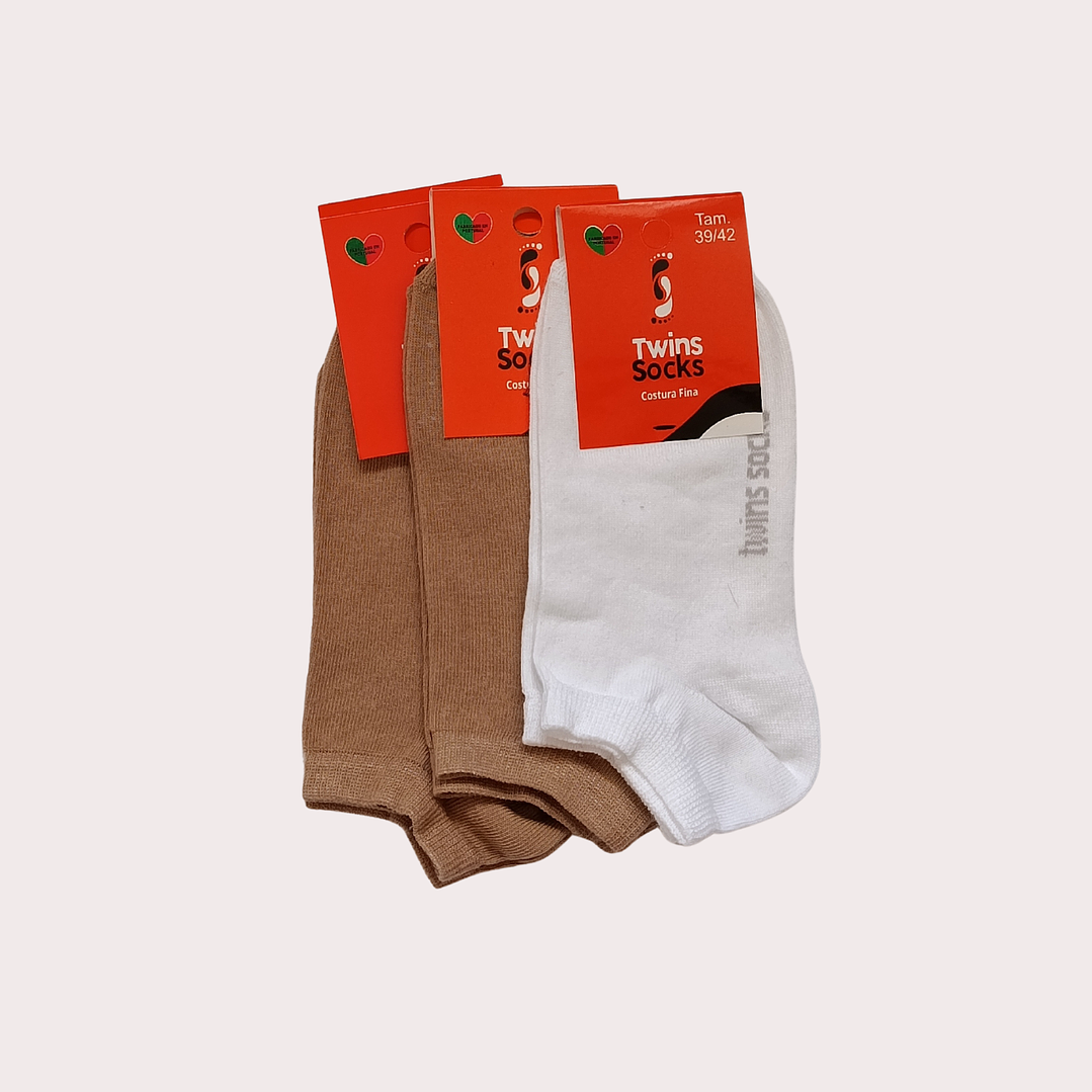 Pack 3 Soquetes Algodão Tam: 39-42 Adulto 1