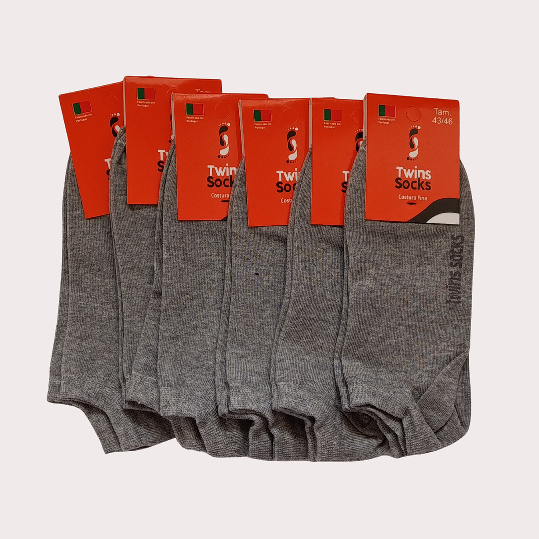 Pack 6 Soquetes Algodão Tam: 43-46 Adulto 1