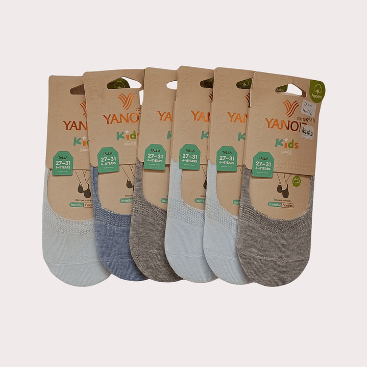 Pack 6 Meias Invisíveis Tam: 27-31 em Algodão Criança 1
