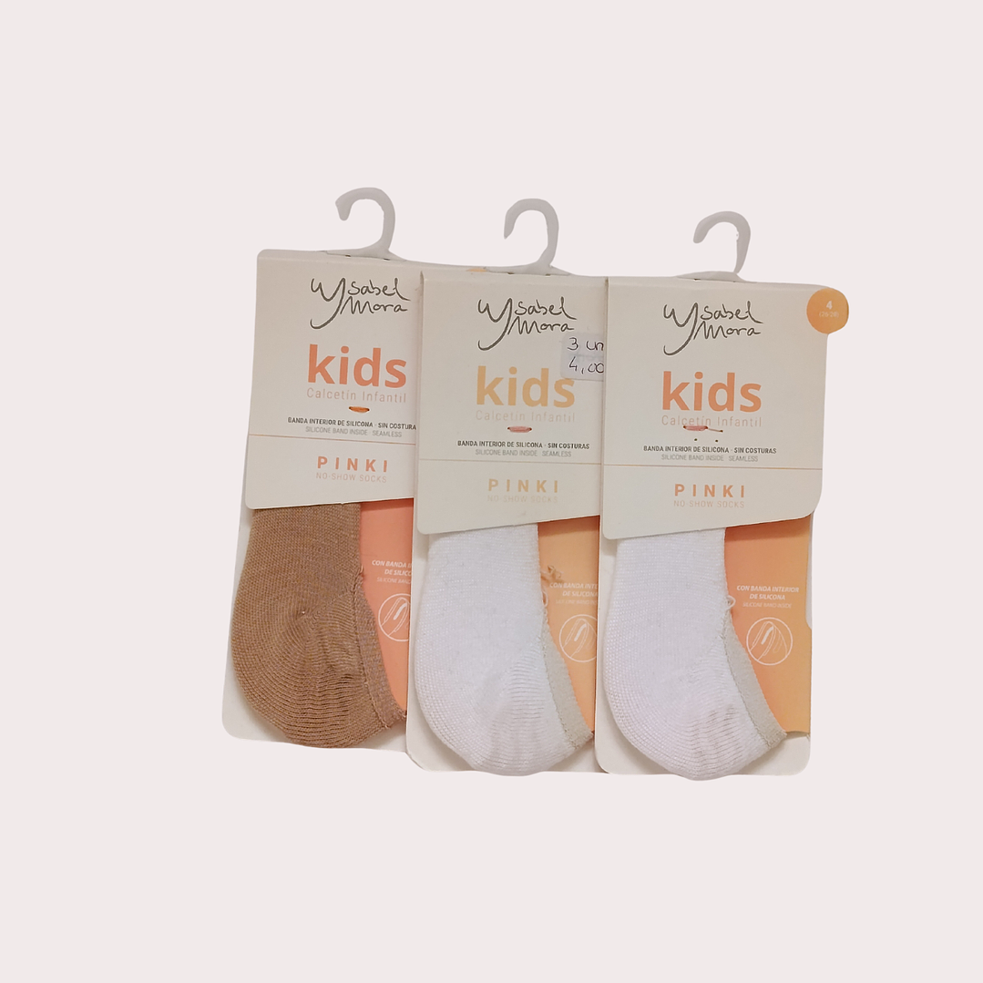 Pack 4 Meias Invisíveis Tam: 26-28 Algodão Criança 1