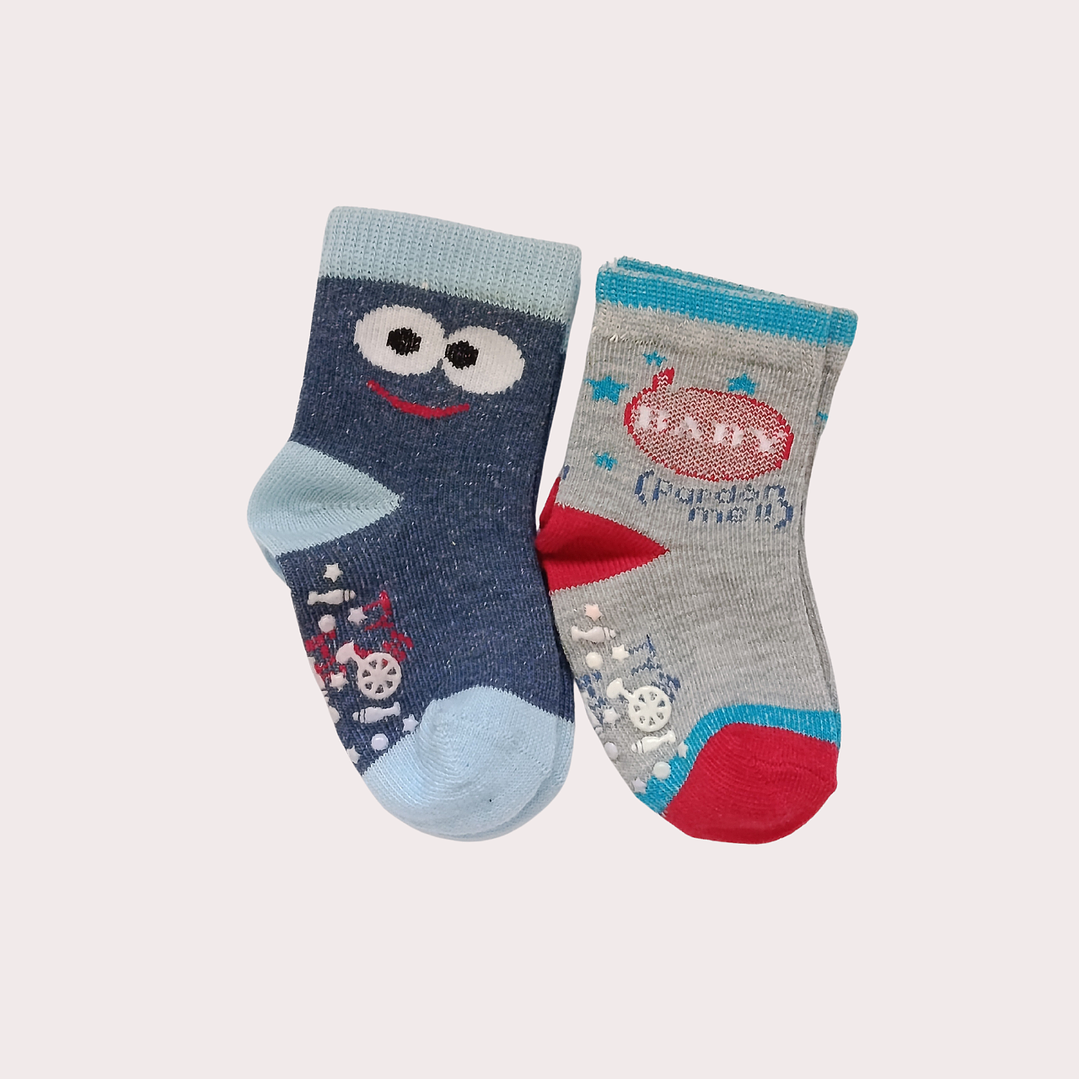 Pack 2 Meias Bebé 6-12M Antiderrapantes 1