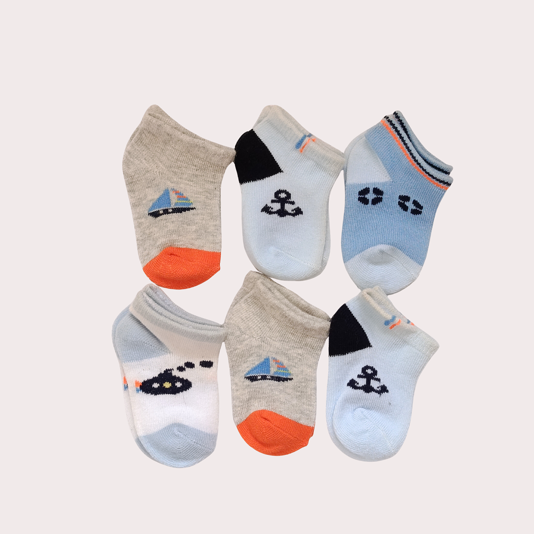 Pack 6 Meias Bebé 6-12M Algodão 1