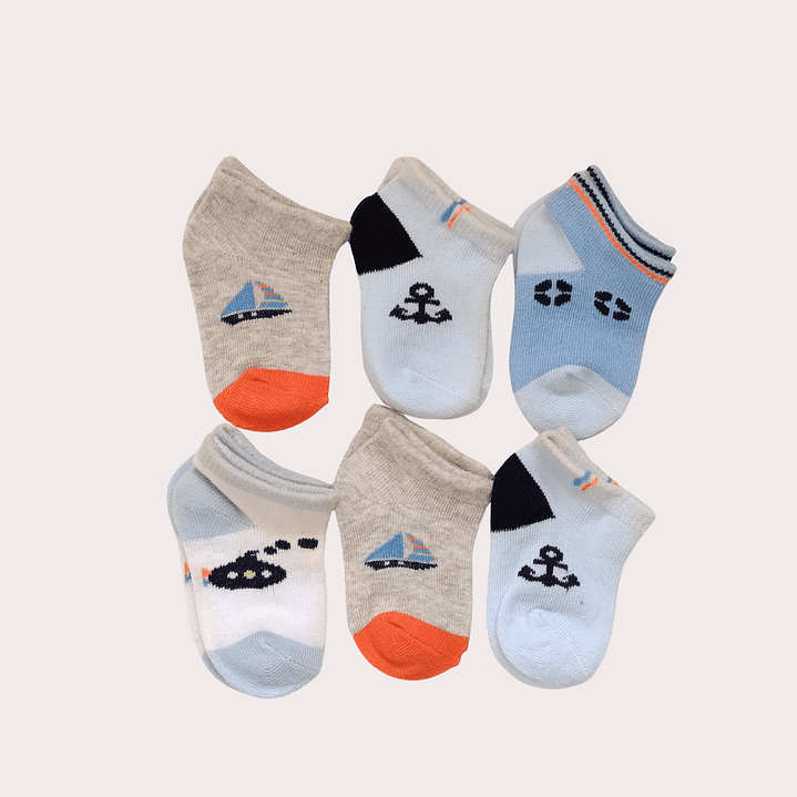 Pack 6 Meias Bebé 6-12M Algodão 1