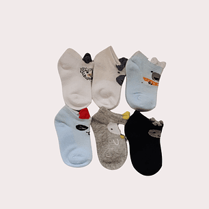 Pack 6 Meias Bebé 12-18M Antiderrapantes